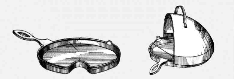 1892 patent for smokeless frypan