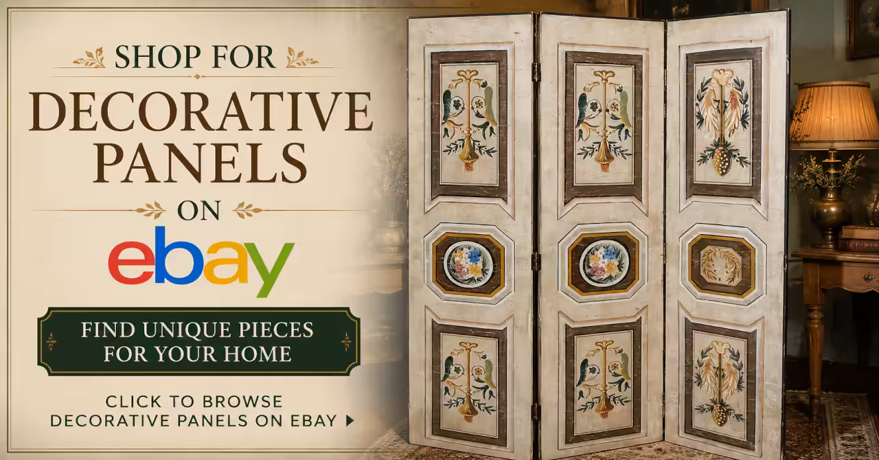 Vintage decorative panels and room dividers in collector interiors