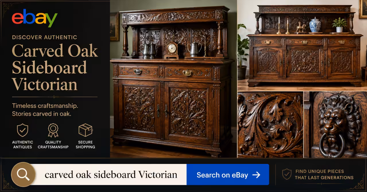 Victorian carved oak sideboard furniture