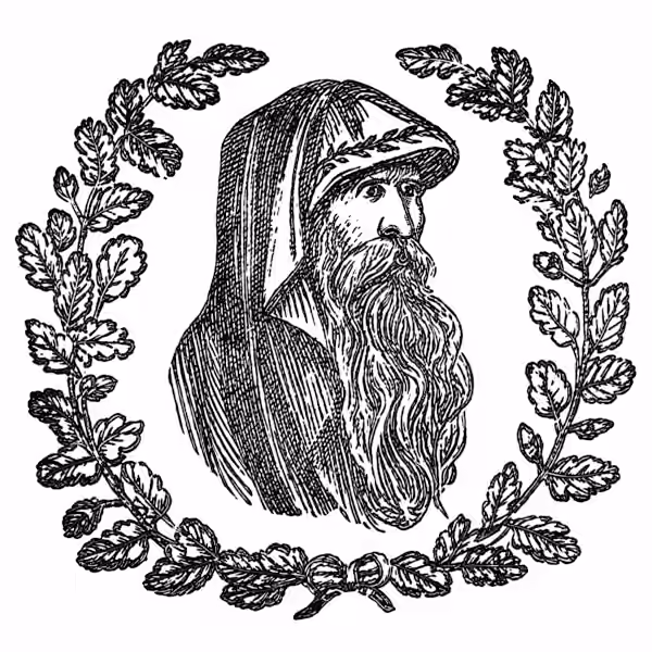 Druid emblem from Ceremonies and Choruses for Use in Lodges of the United Ancient Order of Druids