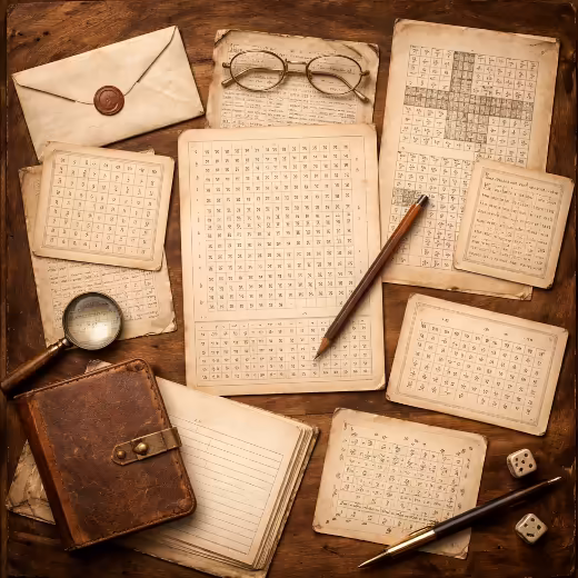 Printable wordsearch graphic revealing paper games