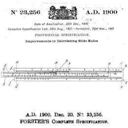 Patent for Gravet slide rule