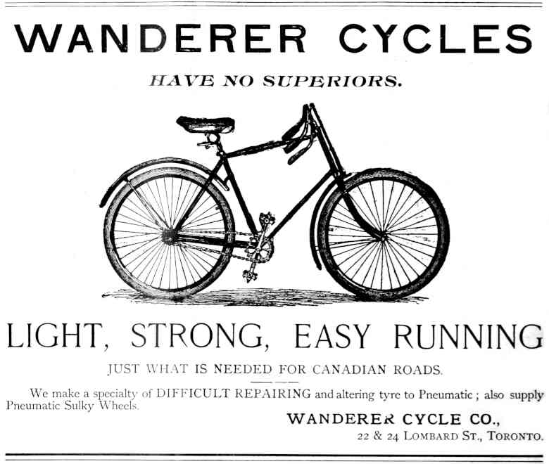 Wanderer Cycle Co. advertisement 1893