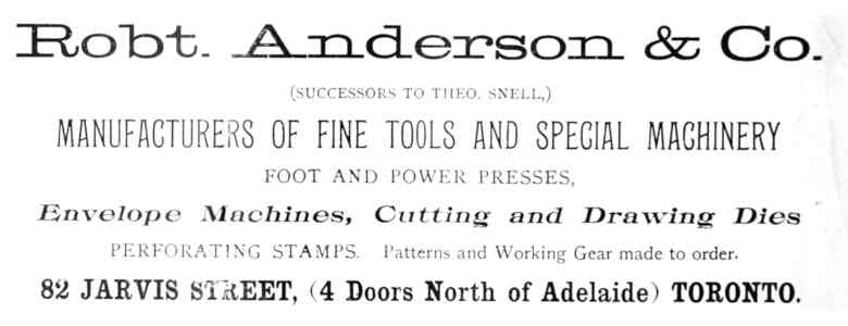 Robt. Anderson and Co. advertisement 1893