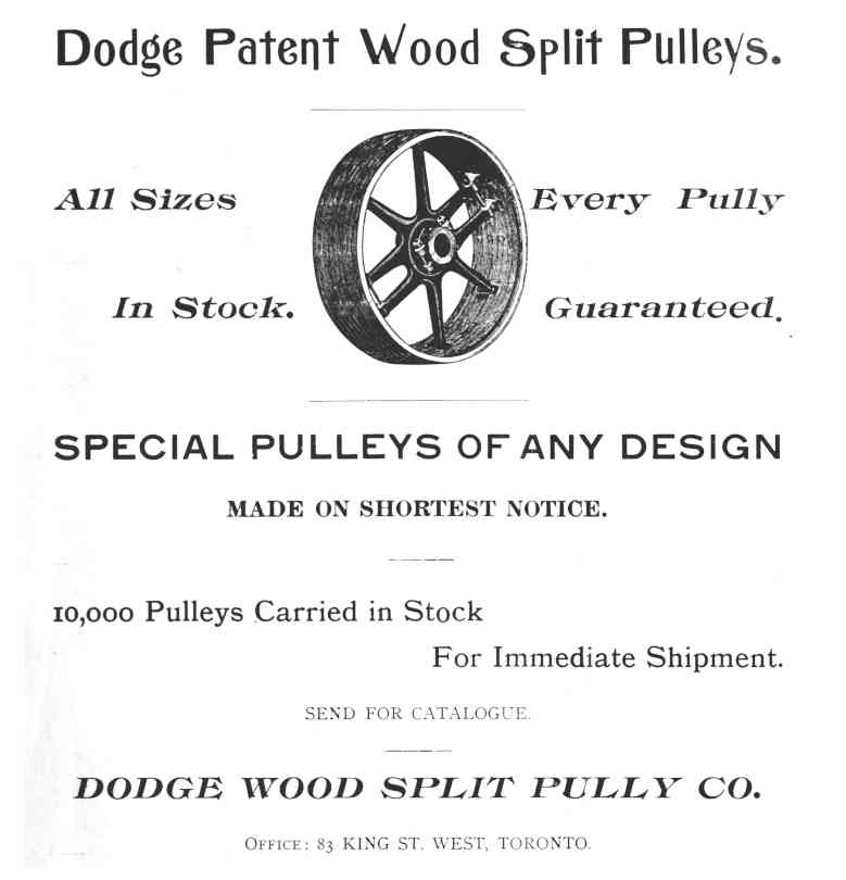 Dodge Patent Wood Split Pulley advertisement