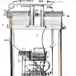 Artists impression of a 1902 electrical power generation