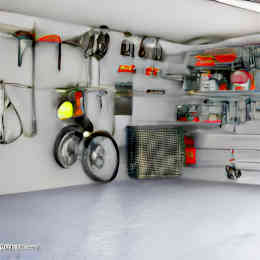 Artists impression of a home power tools in the garage