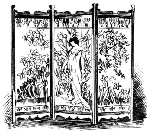 A Tapestry Painted Screen by Miss Torrens.