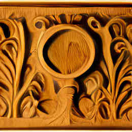AI created floral woodcarving with circle