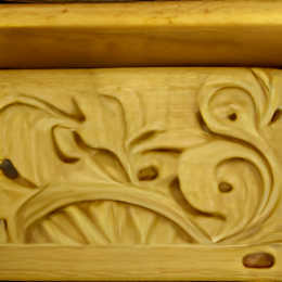 AI created wood carved shelf