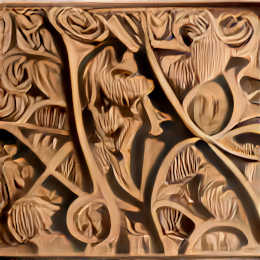 AI created dark wood carving