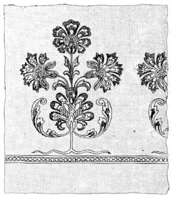 The Lord Curzon Portière needlework design detail