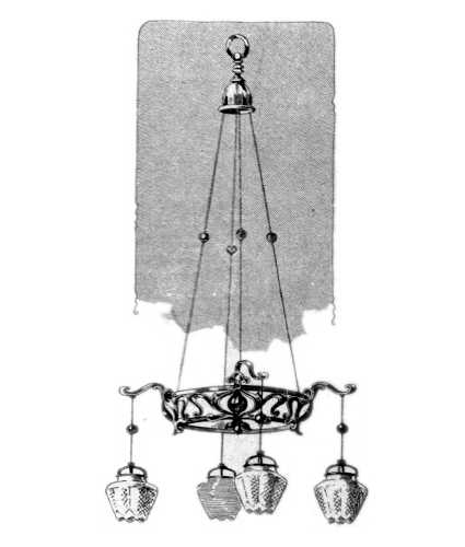 Elegant Victorian 4-pendant Electroliers, circa 1902