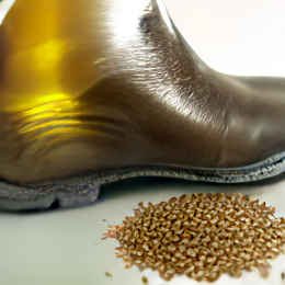 Applying linseed oil to leather boots step 1