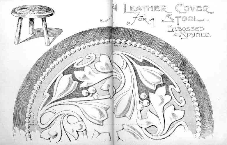 A beautiful leather stool cover Victorian design