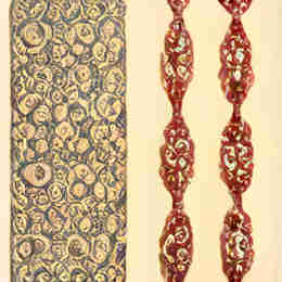 1902 English home textile patterns colour swatch