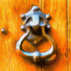 Studded vintage door knocker design