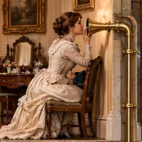 Victorian house interior showing speaking tubes connecting rooms